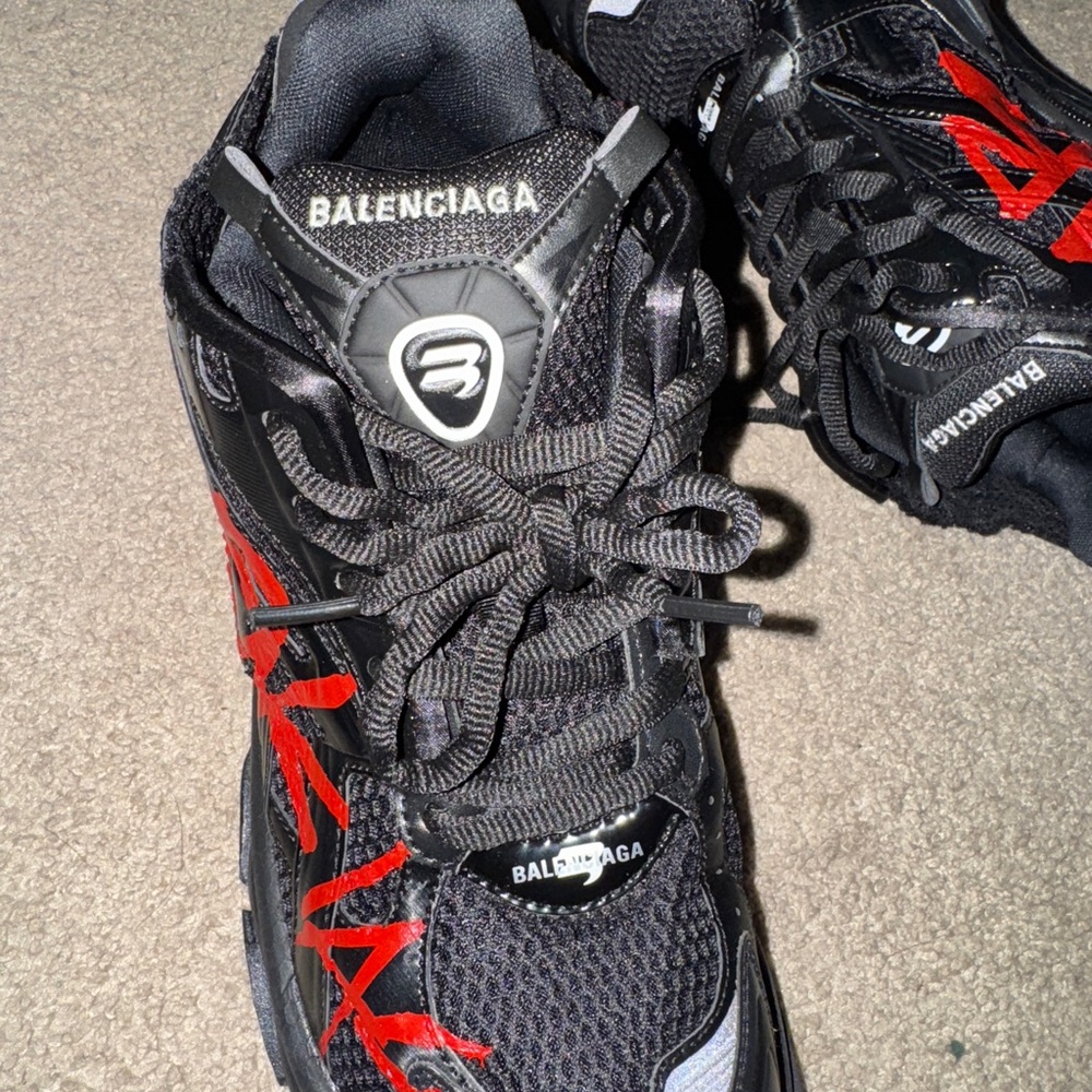 Balenciaga Black Sneakers with Red Accents - Picture 7 of 8